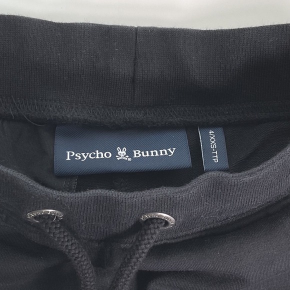 Psycho Bunny Boys Black Sweatpants Shorts Size 4 XXS Drawstring Waist - Picture 2 of 6